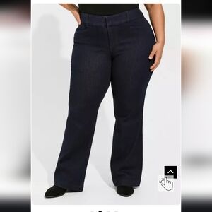 Comfort Flex Taper Super Soft High Rise Trouser Jean wide leg size 22R
